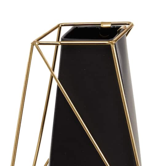 Black Metal Contemporary Vase Set